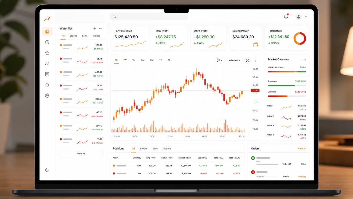 Prudente Portexia — panel de control de la plataforma de trading