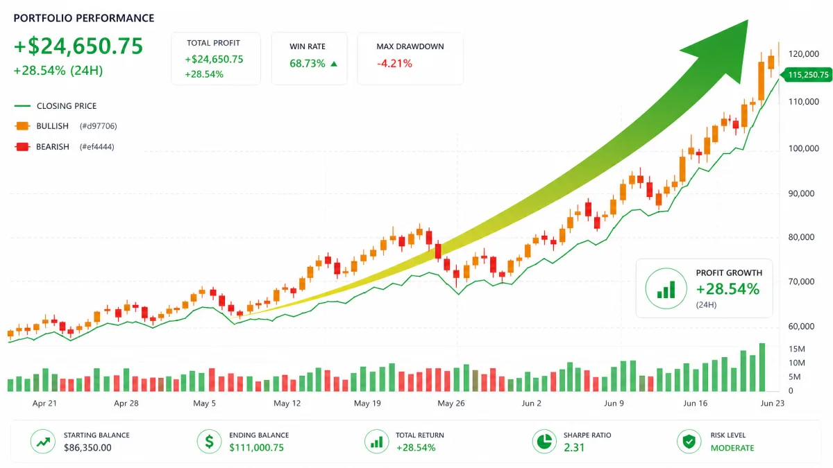 Prudente Portexia — gráfico de crecimiento de beneficios